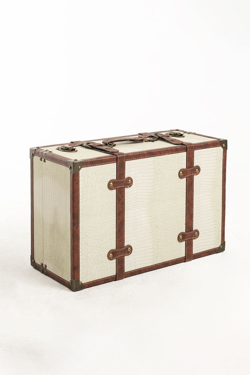 Juego de 2 Maletas Almacenaje Decorativas Madera Safra