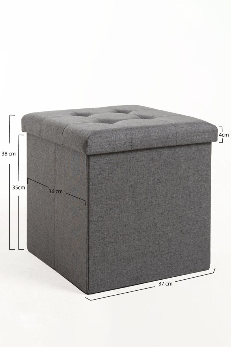 Puff Almacenaje Button 38 cm Tela - Un Puff Innovador
