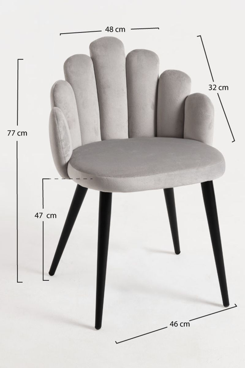 Silla Hand Terciopelo - Patas Negras - Estilo y Comodidad