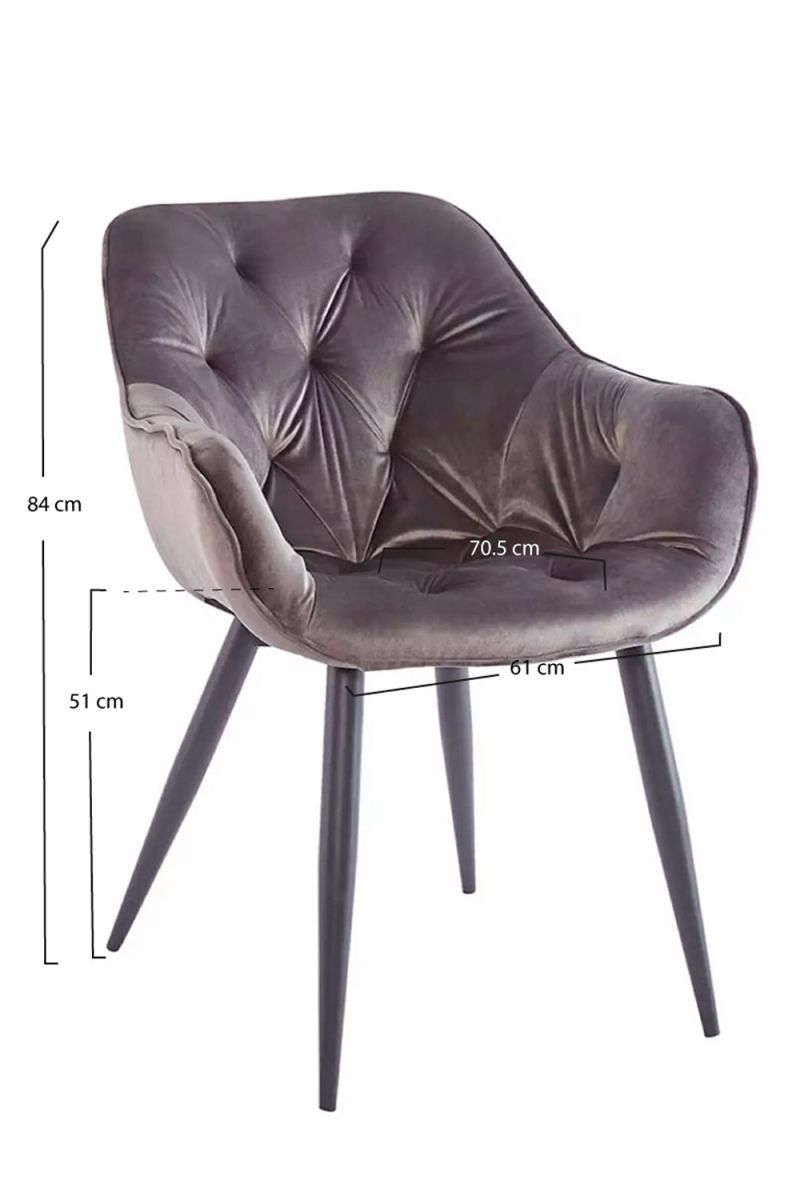 Silla Zandel Black Terciopelo - Regalos Miguel