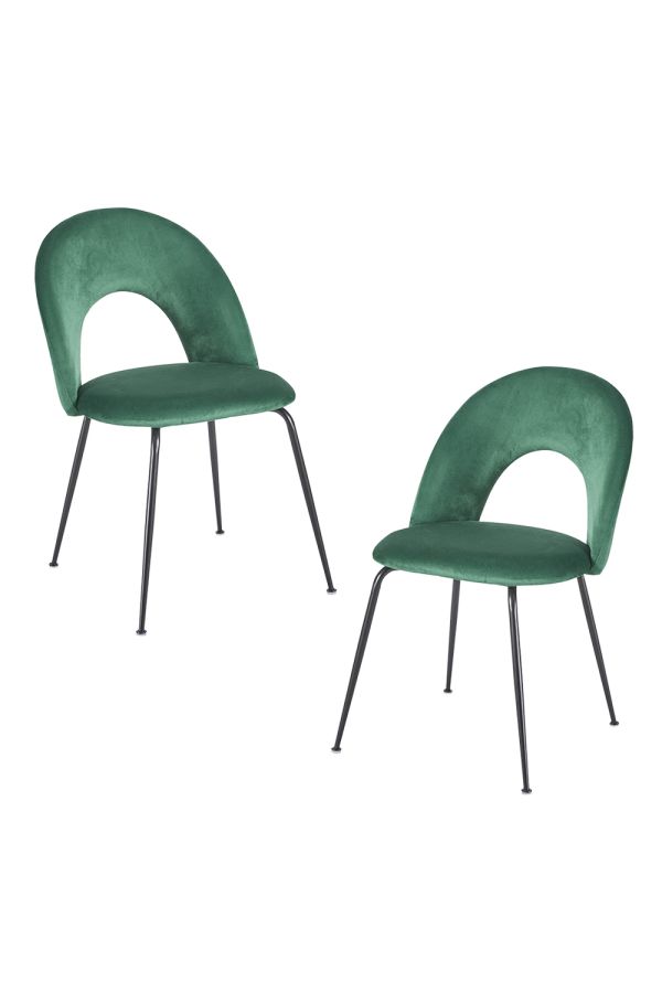 Pack 2 Sillas Dawa Black Terciopelo