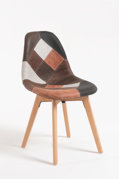 Silla Kelen Patchwork Polipiel: La disrupción en Sillas de Diseño