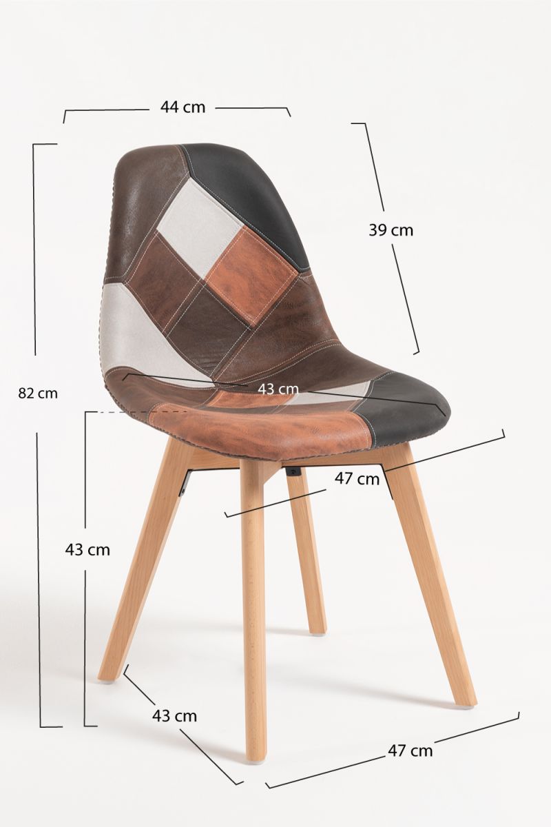 Silla Kelen Patchwork Polipiel: La disrupción en Sillas de Diseño