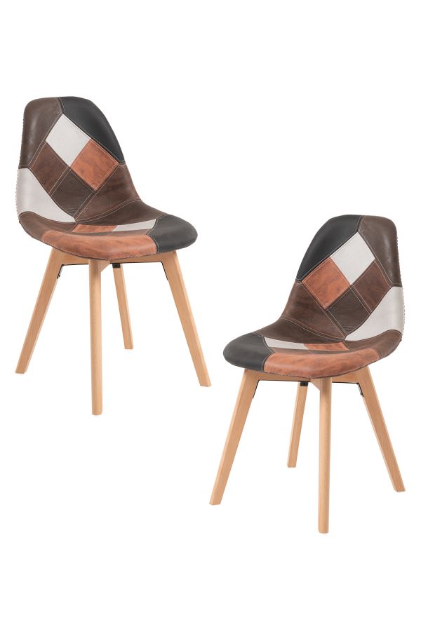 Pack 2 Sillas Kelen Patchwork Polipiel