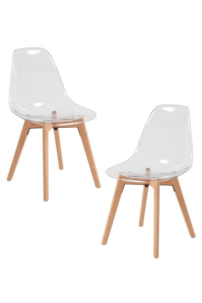 Pack 2 Sillas Kelen Transparentes - Diseño Moderno