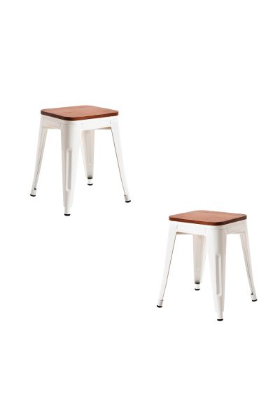 Pack 2 Taburetes Torix Pequeños Madera Natural - Estilo y Conveniencia