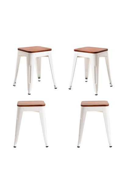 Pack 4 Taburetes Torix Pequeños Madera Natural - Estilo y Conveniencia