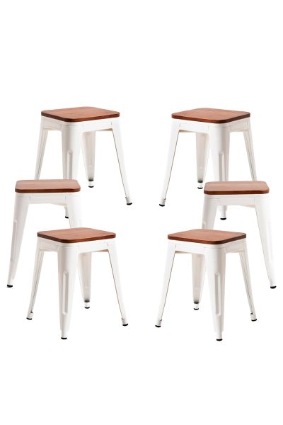 Pack 6 Taburetes Torix Pequeños Madera Natural - Estilo y Conveniencia