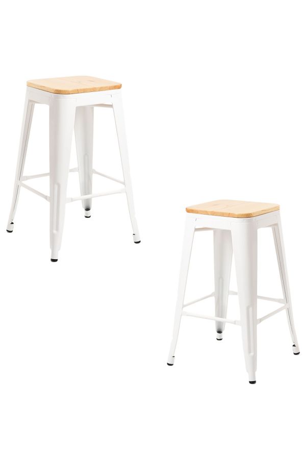 Pack 2 Taburetes Torix Bajos Madera Natural