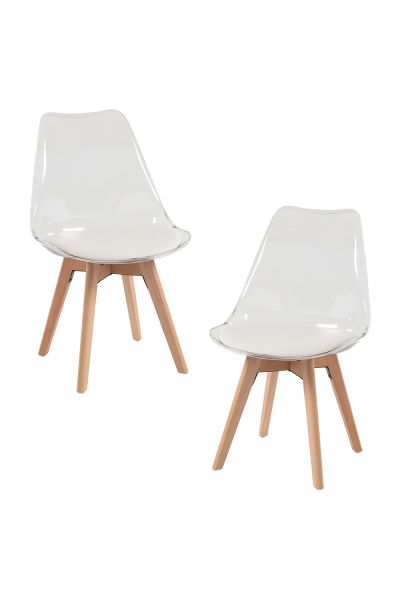 Dale Estilo a Tu Comedor: Pack 2 Sillas Synk Transparentes