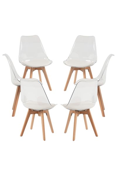 Conjunto Completo: 6 Sillas Synk Transparentes