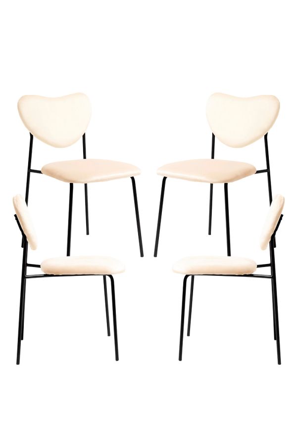Pack 4 Sillas Cora Black Terciopelo