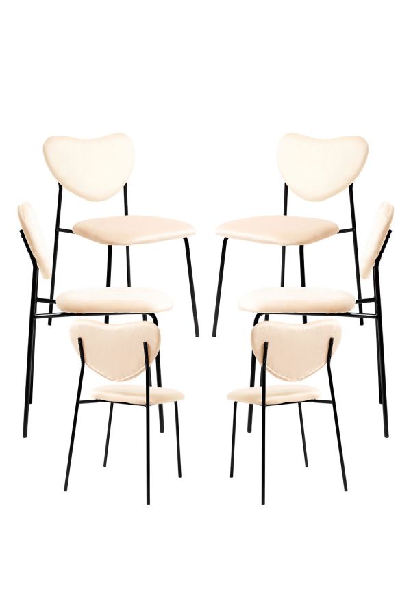 Pack 6 Sillas Cora Black Terciopelo