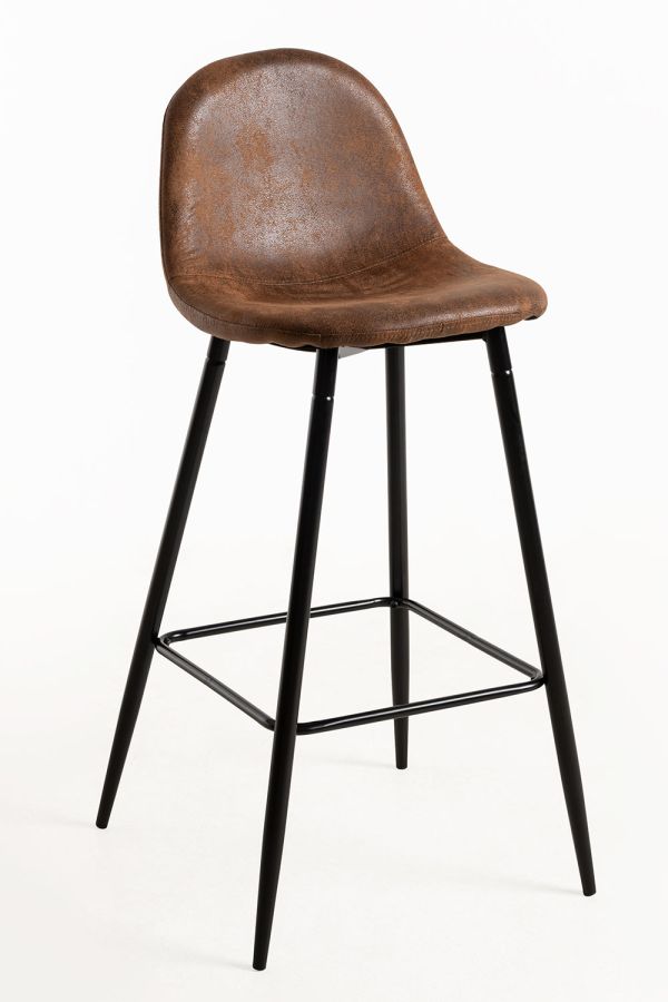 Taburete Black Teok Polipiel