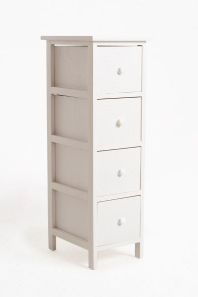 Mueble Auxiliar Lotuc Blanco Estrecho 4 Cajones - Regalos Miguel