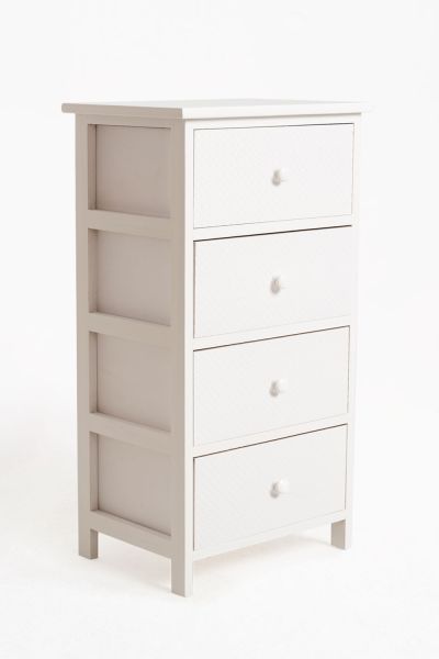 Mueble Auxiliar Lotuc Blanco Ancho 4 Cajones - Regalos Miguel