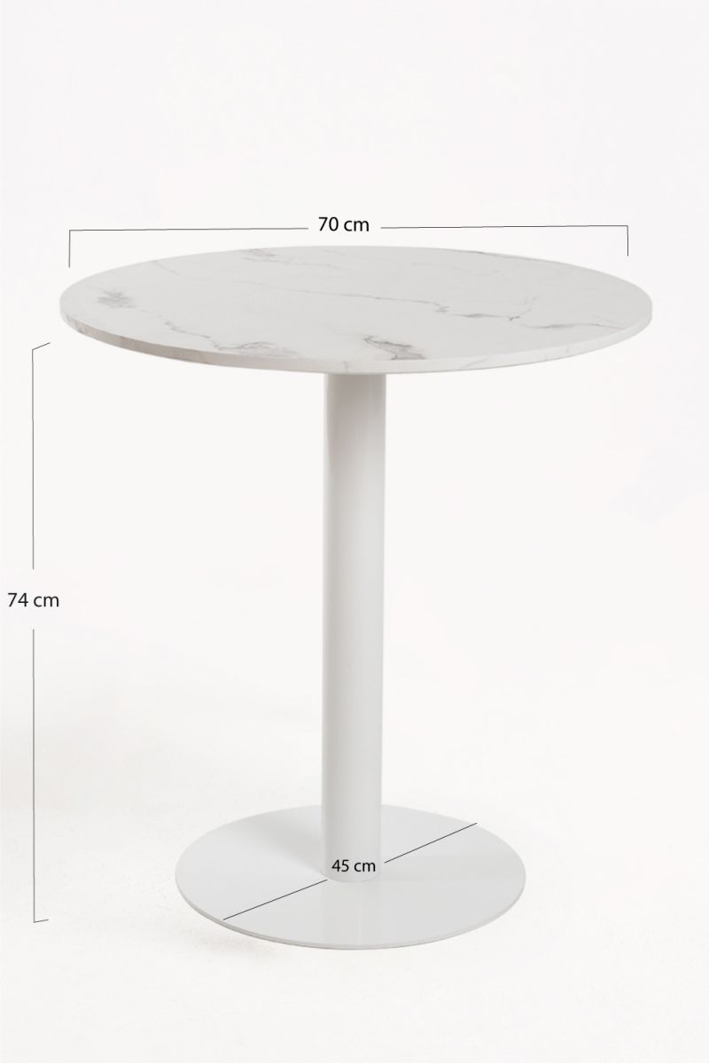 Mesa Firro Redonda 70cm Blanca - Diseño y Funcionalidad - Regalos Miguel
