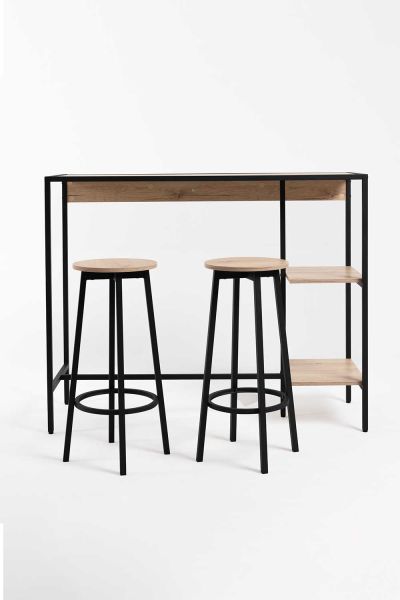 Set Bar Mesa Alta + 2 Taburetes Loku