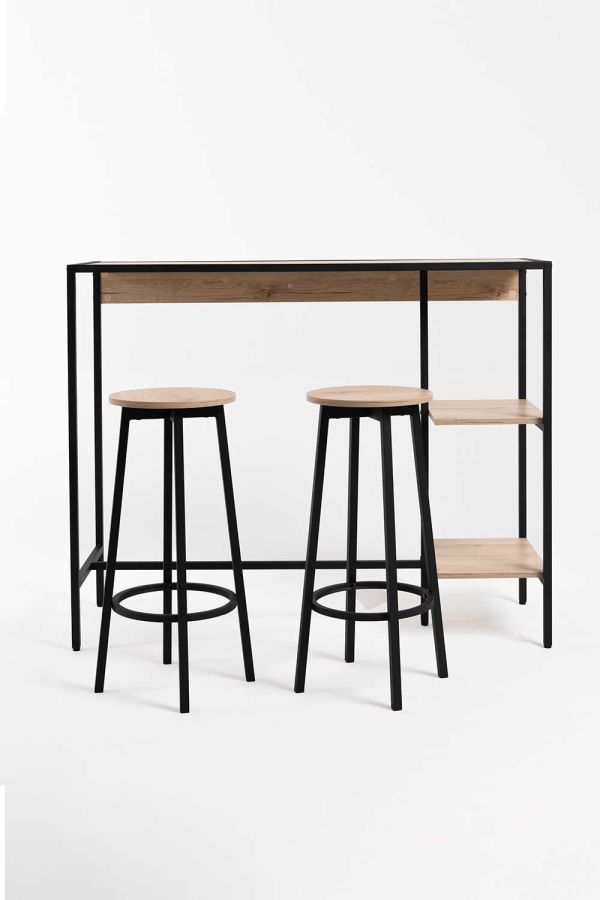 Set Bar Mesa Alta + 2 Taburetes Loku