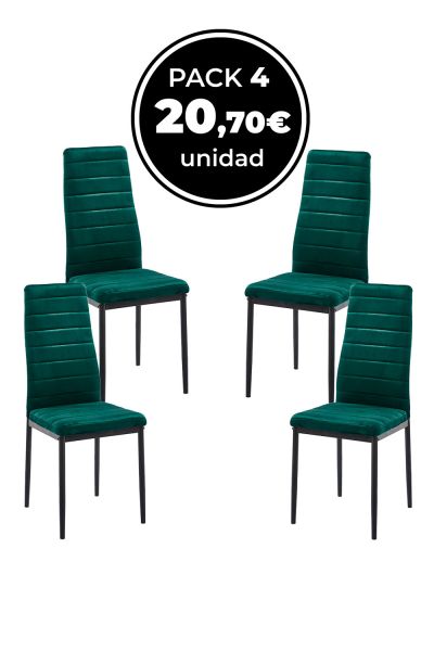 Pack 4 Sillas Lauter Terciopelo - Ahorra con tu Pack de Sillas