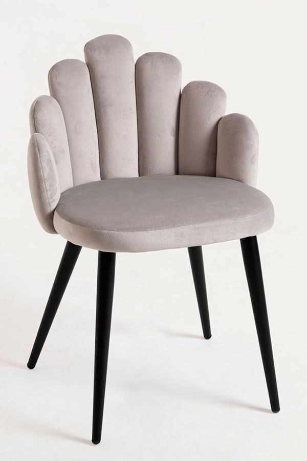 Silla Hand Terciopelo Patas Negras