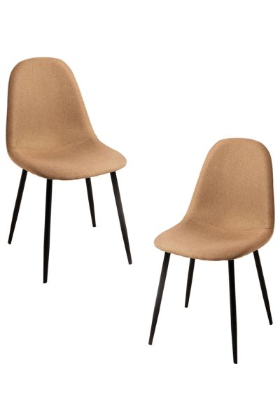 Pack 2 Sillas Black Teok Tela - Estilo Velvet en tus Sillas