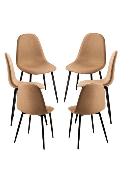 Pack 6 Sillas Black Teok Tela - Pack a un precio insuperable