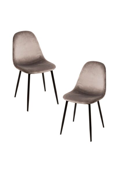 Pack 2 Sillas Teok Black Terciopelo - Regalos Miguel