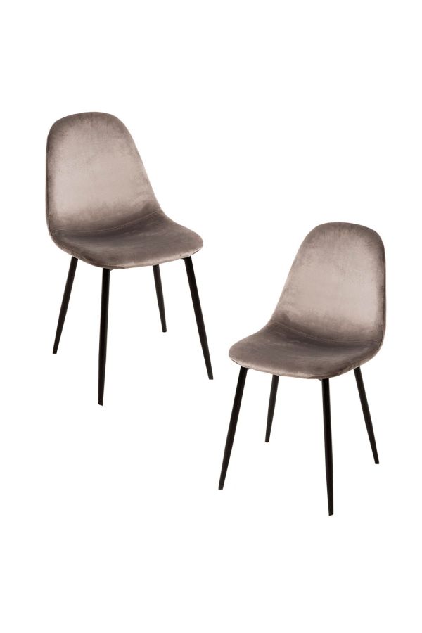 Pack 2 Sillas Teok Black Terciopelo