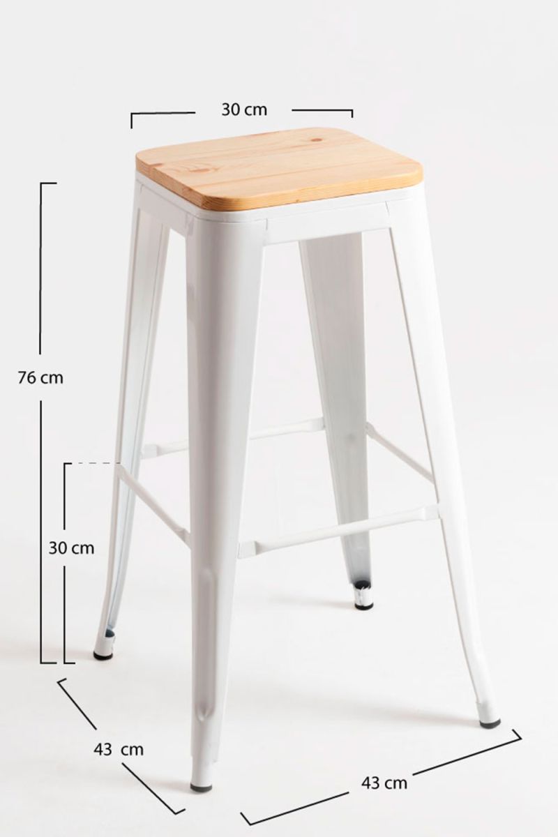 Taburete Torix Alto Madera Natural - Tu Taburete de Madera