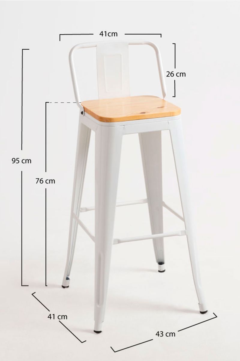 Taburete Torix Respaldo Madera Natural: Tu Taburete Ideal