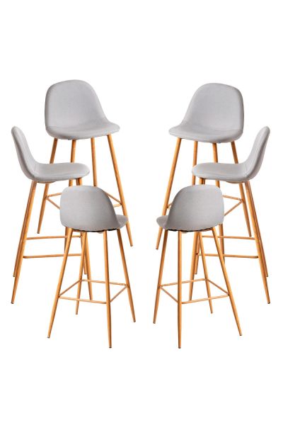 Pack 6 Taburetes Teok Tela - Modernidad y Confort para tu Cocina
