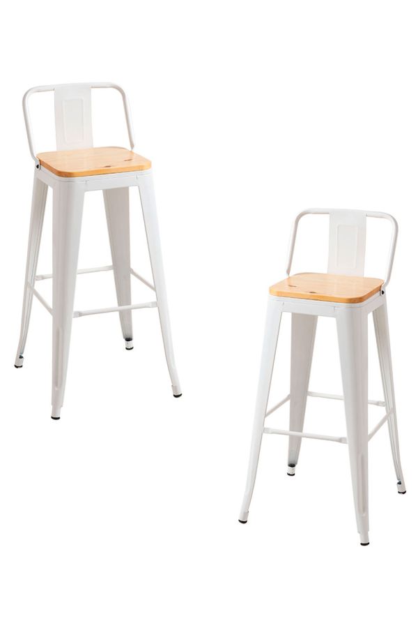 Pack 2 Taburetes Torix Respaldo Madera Natural