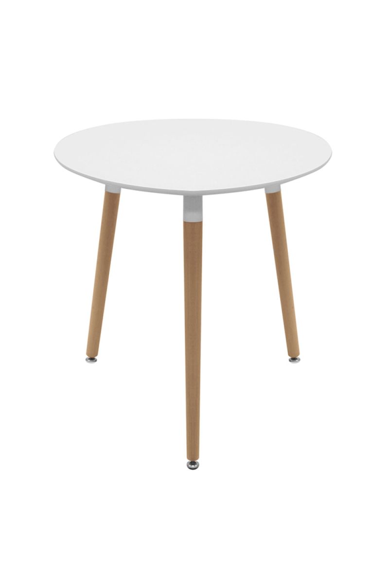 Conjunto Mesa Tower Redonda 80 cm Blanca y Pack 2 Sillas Synk Pro