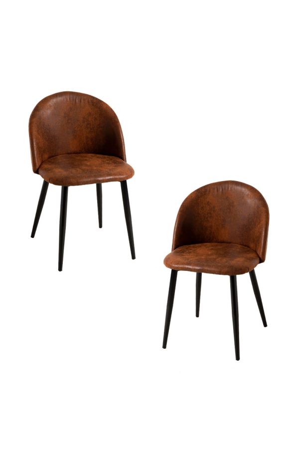 Pack 2 Sillas Black Vint Polipiel