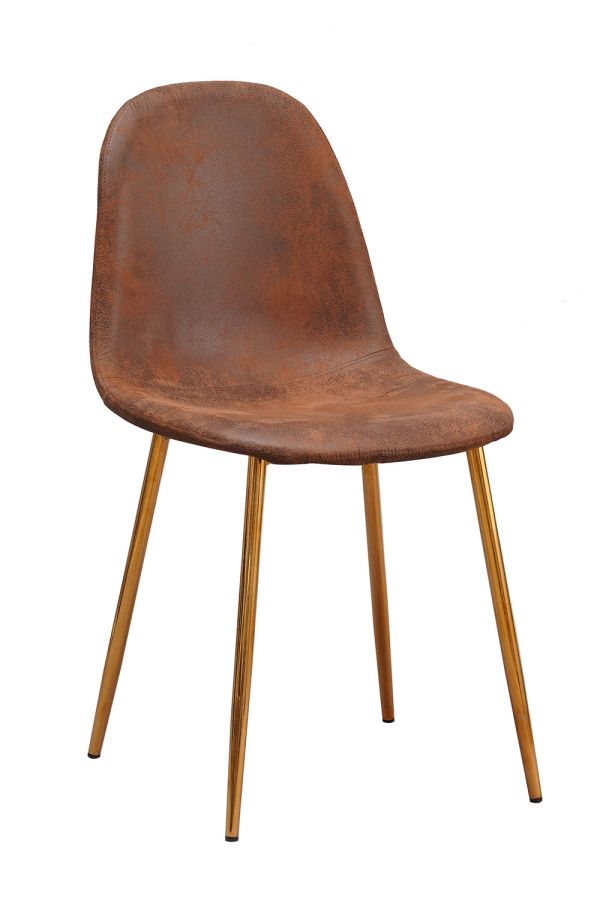 Silla Golden Teok Polipiel Marrón Vintage