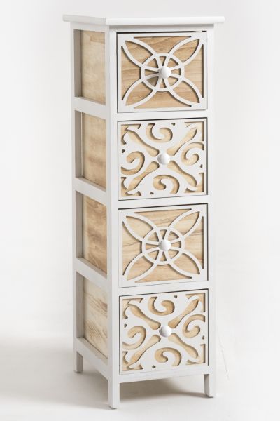Cajonera Estrecha Carvy 4 Cajones - Muebles Exclusivos