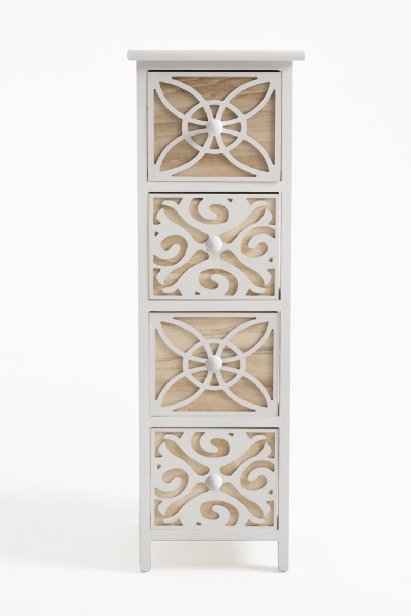 Cajonera Estrecha Carvy 4 Cajones - Muebles Exclusivos